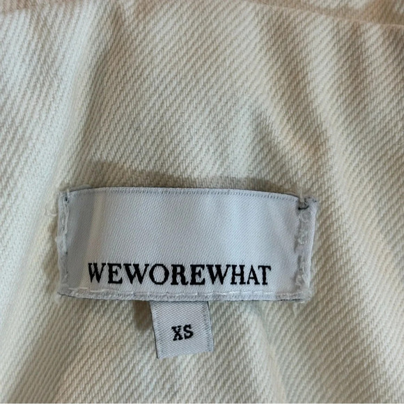 WE WORE WHAT Sz XS Oversized 100%  Cotton Adjustable Straps Short Overalls - Picture 7 of 11